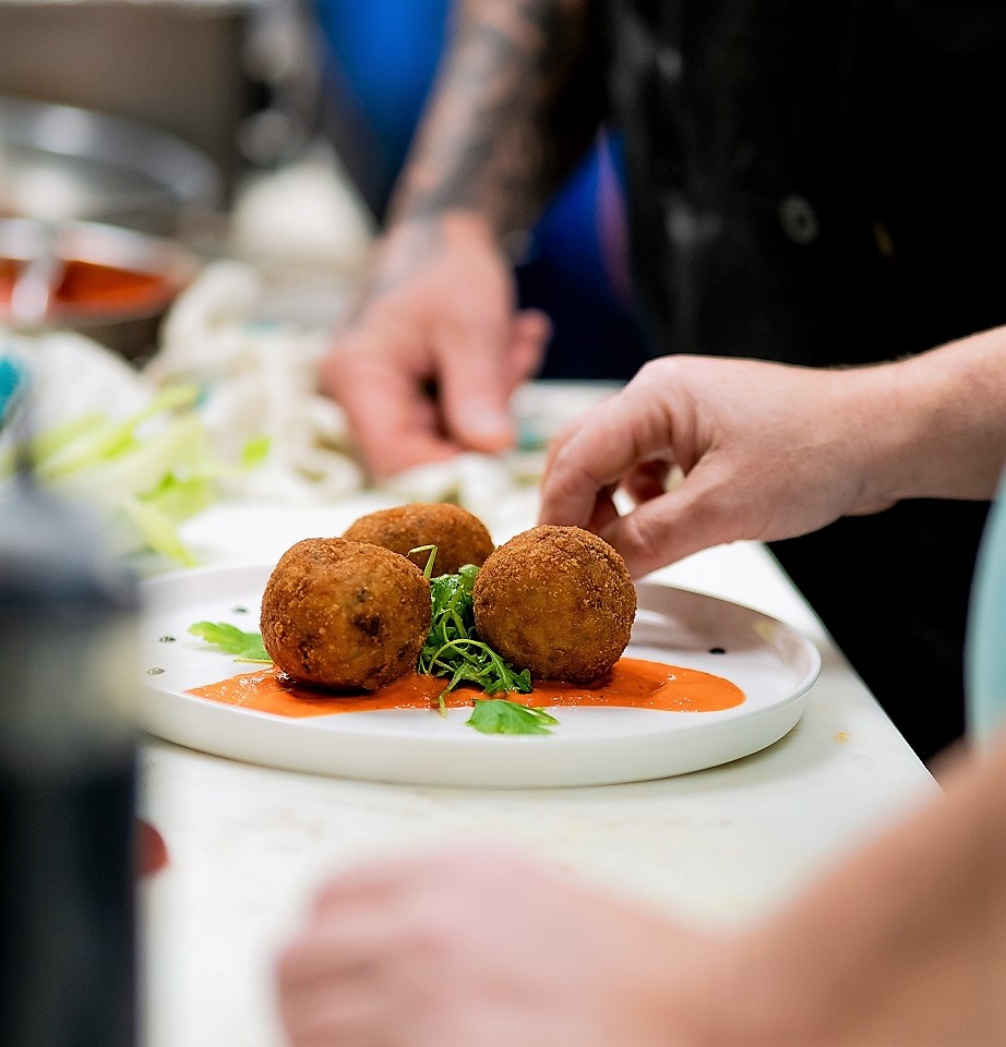 stuffed risotto balls at TAURO Restaurant